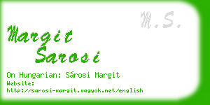 margit sarosi business card